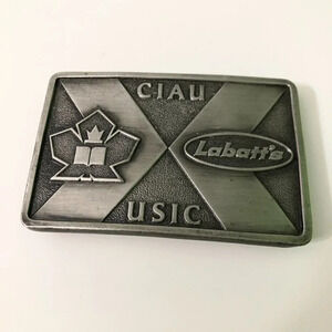 Vtg Labatts Beer Belt Buckle  National Basketball Championship Calgary CIAU USIC